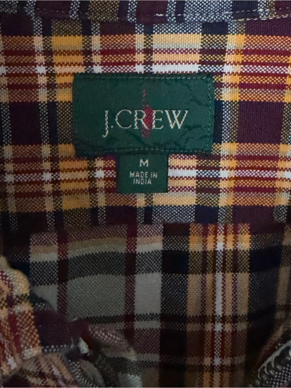 J. Crew Men's Half-zip Popover Shirt Jacket Madras Plaid Men’s Medium